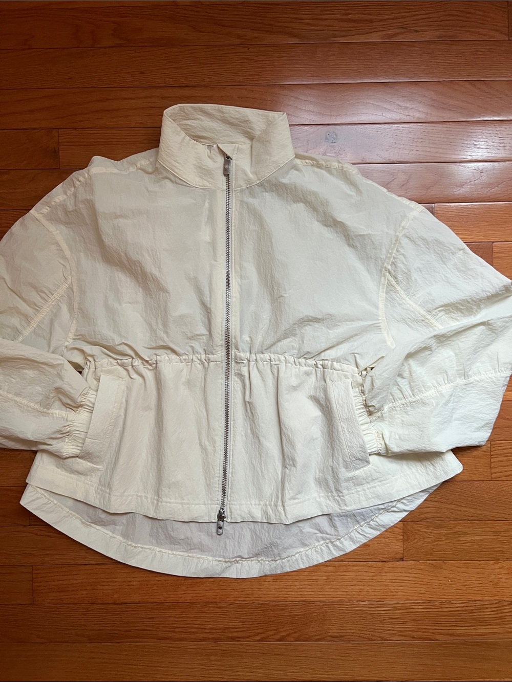 lululemon athletica Cream Drawstring-Waist Zip Jacket